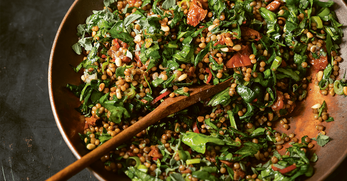 Recette Salade De Couscous Perl Aux Pinards Et Tomates S Ch Es