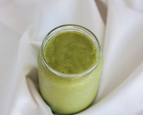 recette vegane smoothie vert a la mangue