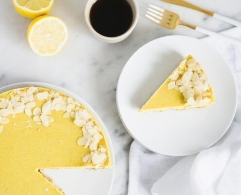recette végane tarte au citron aux noix de cajou