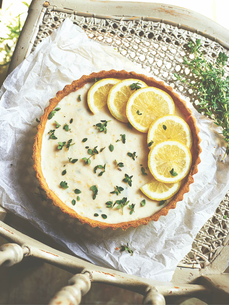 vegan recept lemoncurd taart met tijm