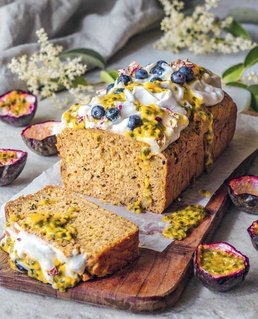 recette végane pain de banane et fruits de la passion