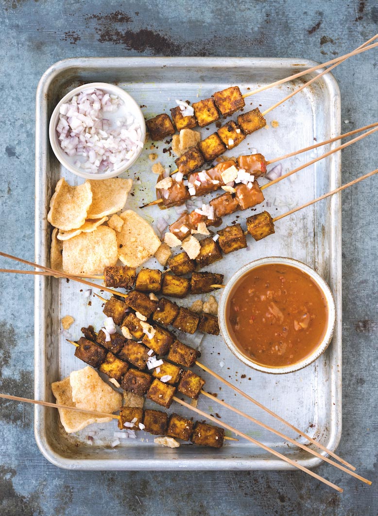 recette végane brochette tofu et sauce cacahuètes