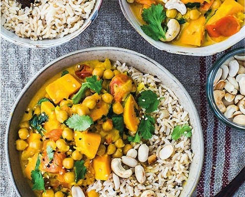 Curry onctueux et rapide avec patate douce et pois chiches