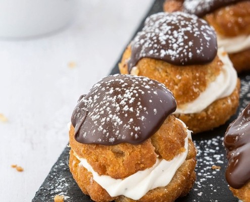 Profiteroles véganes