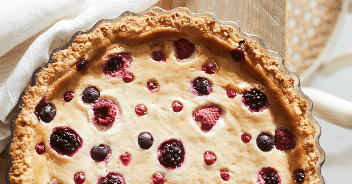 Vegan bessenvlaai van Chez Mariette met zijden tofu