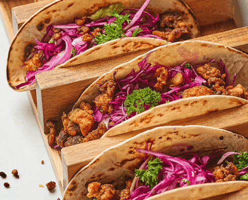 tacos véganes au tempeh