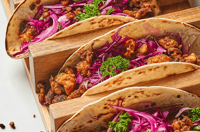 tacos véganes au tempeh
