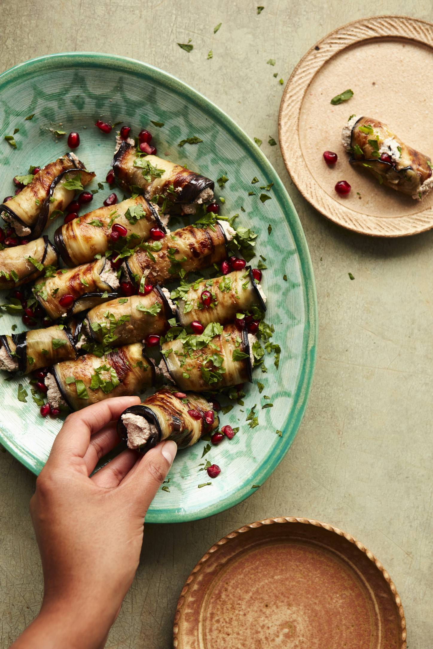 auberginerolletjes vegan walnoten