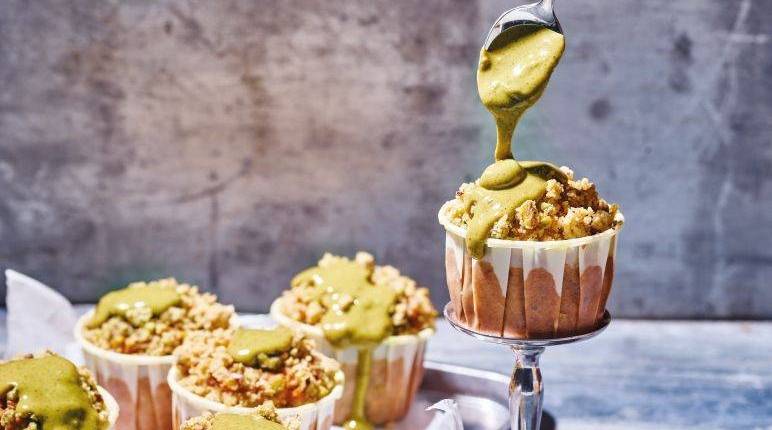 muffins véganes à la pistache